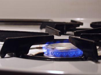 Fuego de gas en cocina