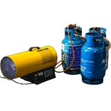 Kit de conexión para dos bombonas de gas con calentador